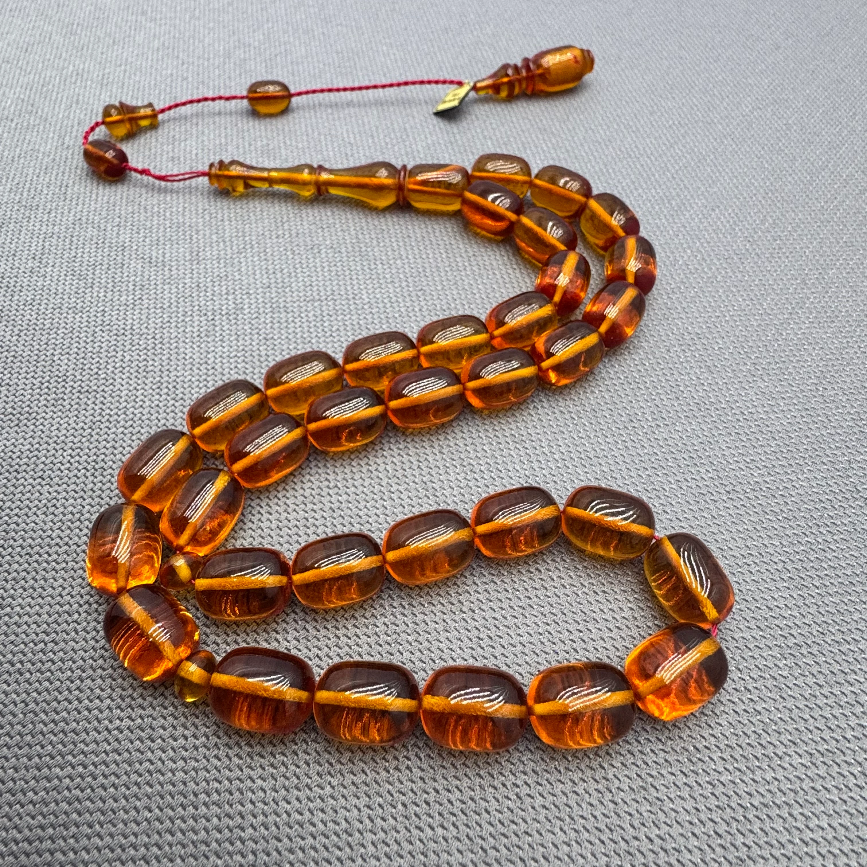 Alibaba Usta İşçilikli Kapsül Kesim Ateş Kehribar Tespih